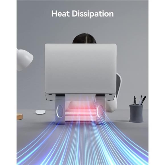 Laptop Stand, Ergonomic Laptop Riser Laptop Mount for Desk, Silver - Picture 3 of 6